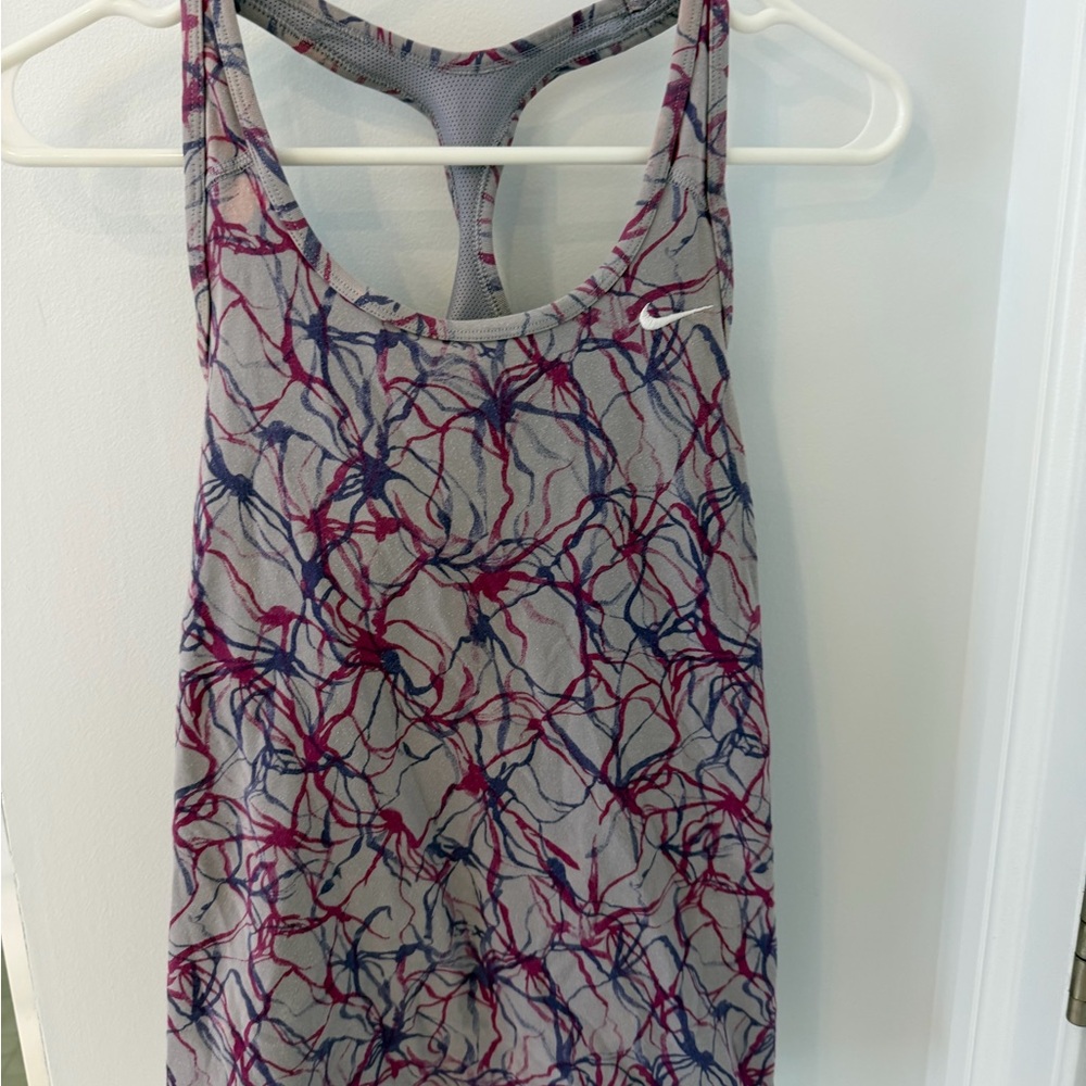 Nike Women's Abstract Purple and Blue Tank Top
